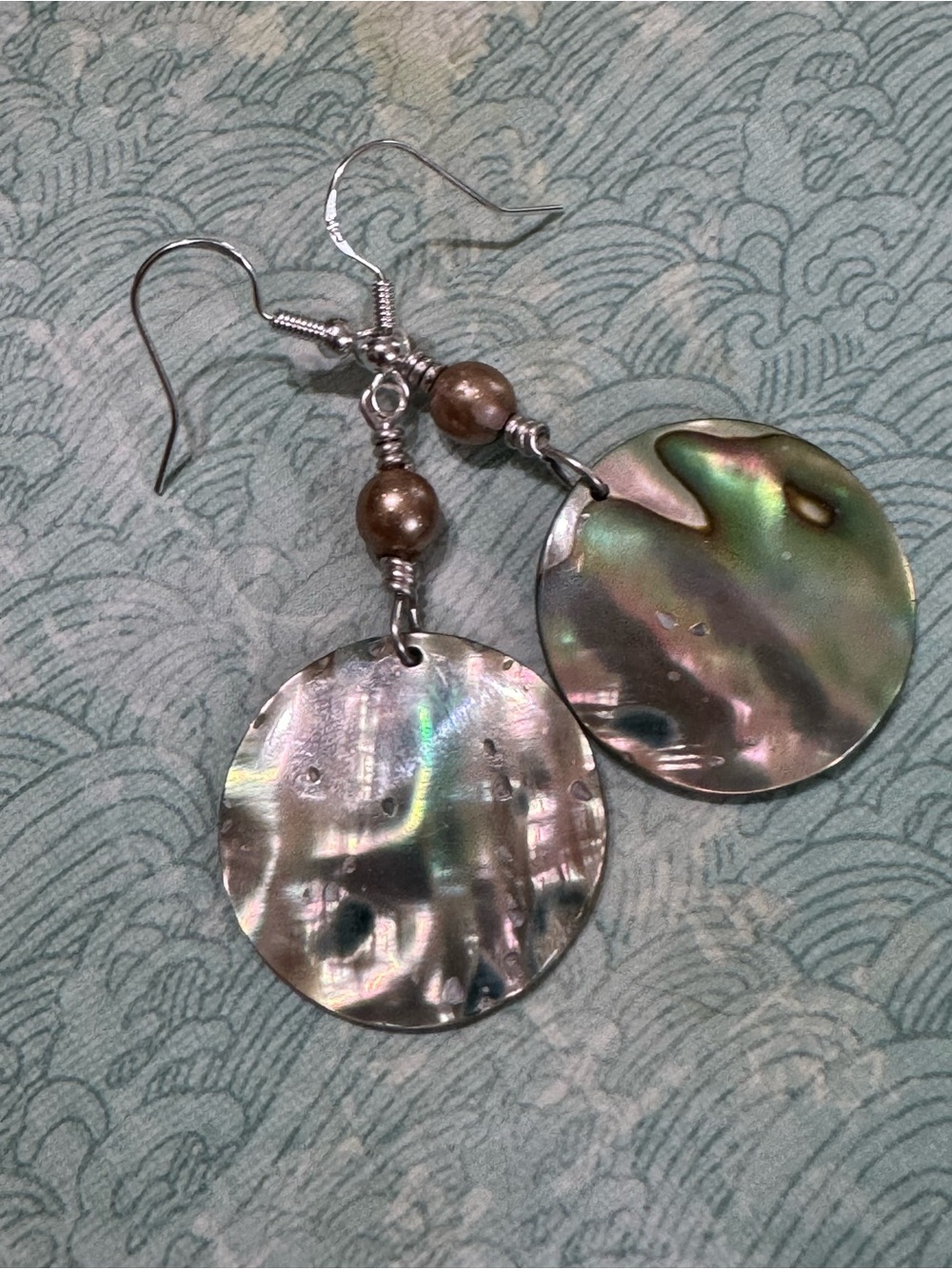 ABALONE AND PEARL EARRINGS